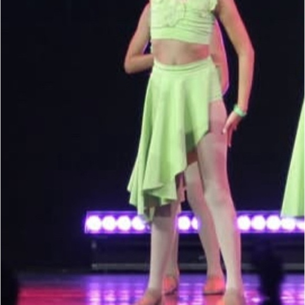 Kids Lime Green Dance Costume